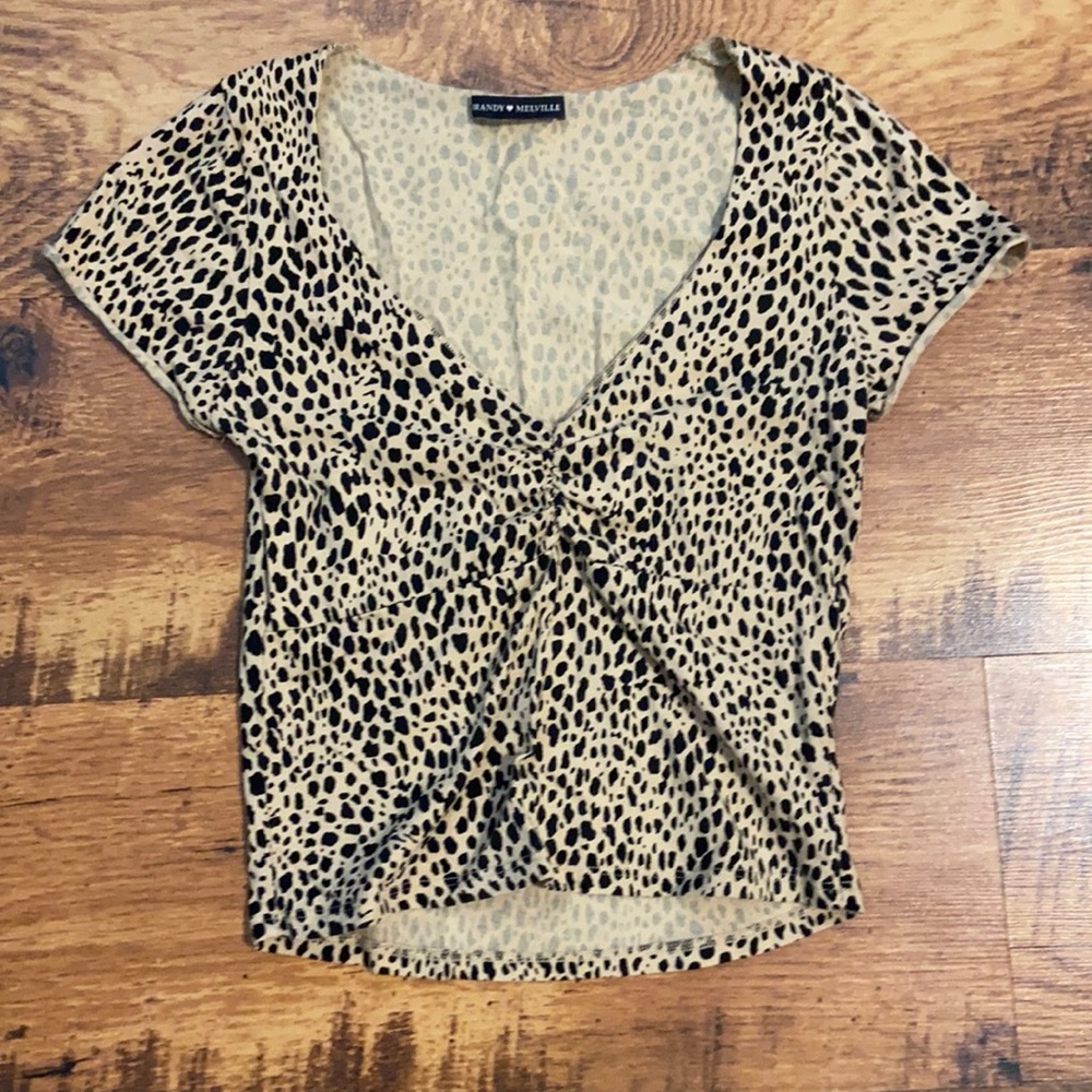 Brandy Melville Cheetah Print short sleeve top